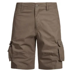 Sale OUKU Men's Cargo Shorts Shorts Bermuda shorts Pocket Plain Comfort Breathable Outdoor Daily Going out Casual Big and Tall Dark Brown Black