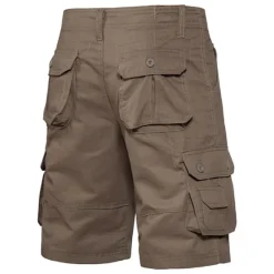 Sale OUKU Men's Cargo Shorts Shorts Bermuda shorts Pocket Plain Comfort Breathable Outdoor Daily Going out Casual Big and Tall Dark Brown Black
