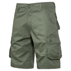 Sale OUKU Men's Cargo Shorts Shorts Bermuda shorts Pocket Plain Comfort Breathable Outdoor Daily Going out Casual Big and Tall Dark Brown Black