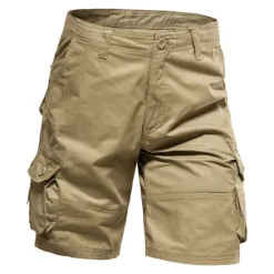 Sale OUKU Men's Cargo Shorts Shorts Bermuda shorts Pocket Plain Comfort Breathable Outdoor Daily Going out Casual Big and Tall Dark Brown Black