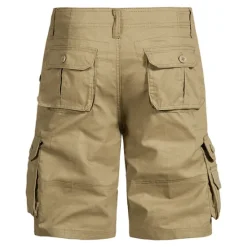 Sale OUKU Men's Cargo Shorts Shorts Bermuda shorts Pocket Plain Comfort Breathable Outdoor Daily Going out Casual Big and Tall Dark Brown Black