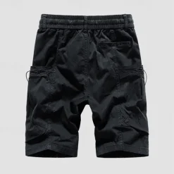 Sale OUKU Men's Cargo Shorts Shorts Summer Shorts Drawstring Elastic Waist Multi Pocket Plain Comfort Wearable Knee Length Outdoor Sport Daily Fashion Casual Black Wine