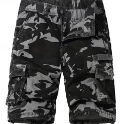New OUKU Men's Cargo Shorts Shorts Summer Shorts Multi Pocket Flap Pocket Camo Comfort Wearable Knee Length Outdoor Sport Daily Fashion Casual Camouflage - Army Green Light Grey