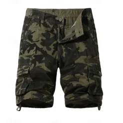 New OUKU Men's Cargo Shorts Shorts Summer Shorts Multi Pocket Flap Pocket Camo Comfort Wearable Knee Length Outdoor Sport Daily Fashion Casual Camouflage - Army Green Light Grey