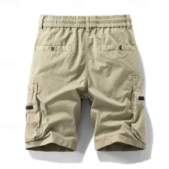 Discount OUKU Men's Cargo Shorts Shorts Summer Shorts Drawstring Elastic Waist Zipper Pocket Plain Comfort Wearable Knee Length Outdoor Sport Daily Fashion Casual Black Brown