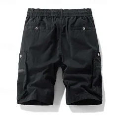 Discount OUKU Men's Cargo Shorts Shorts Summer Shorts Drawstring Elastic Waist Zipper Pocket Plain Comfort Wearable Knee Length Outdoor Sport Daily Fashion Casual Black Brown