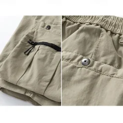 Discount OUKU Men's Cargo Shorts Shorts Summer Shorts Drawstring Elastic Waist Zipper Pocket Plain Comfort Wearable Knee Length Outdoor Sport Daily Fashion Casual Black Brown