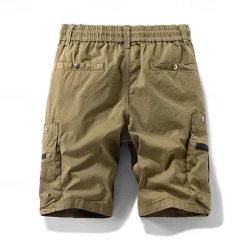Discount OUKU Men's Cargo Shorts Shorts Summer Shorts Drawstring Elastic Waist Zipper Pocket Plain Comfort Wearable Knee Length Outdoor Sport Daily Fashion Casual Black Brown