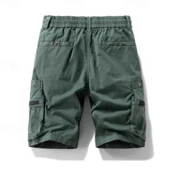 Discount OUKU Men's Cargo Shorts Shorts Summer Shorts Drawstring Elastic Waist Zipper Pocket Plain Comfort Wearable Knee Length Outdoor Sport Daily Fashion Casual Black Brown