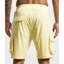 OUKU Men's Cargo Shorts Shorts Drawstring Elastic Waist Zipper Pocket Plain Quick Dry Wearable Short Outdoor Daily Camping & Hiking Fashion Classic Black Yellow