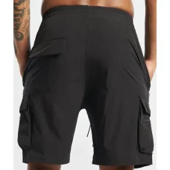 OUKU Men's Cargo Shorts Shorts Drawstring Elastic Waist Zipper Pocket Plain Quick Dry Wearable Short Outdoor Daily Camping & Hiking Fashion Classic Black Yellow