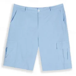 New OUKU Men's Cargo Shorts Shorts Linen Shorts Summer Shorts Pocket Plain Comfort Breathable Outdoor Daily Going out Fashion Casual White Sky Blue