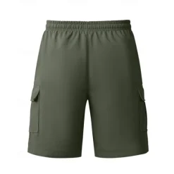 Hot OUKU Men's Cargo Shorts Shorts Summer Shorts Drawstring Elastic Waist Multi Pocket Plain Comfort Wearable Knee Length Outdoor Sport Daily Fashion Casual Black White