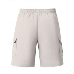 Hot OUKU Men's Cargo Shorts Shorts Summer Shorts Drawstring Elastic Waist Multi Pocket Plain Comfort Wearable Knee Length Outdoor Sport Daily Fashion Casual Black White
