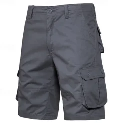 OUKU Men's Cargo Shorts Shorts Casual Shorts Buttons Multi Pocket Plain Comfort Soft Knee Length Outdoor Daily Beach Fashion Streetwear ArmyGreen Black Micro-elastic