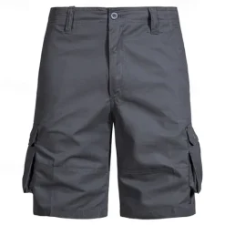 OUKU Men's Cargo Shorts Shorts Casual Shorts Buttons Multi Pocket Plain Comfort Soft Knee Length Outdoor Daily Beach Fashion Streetwear ArmyGreen Black Micro-elastic