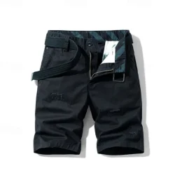 New OUKU Men's Cargo Shorts Shorts Summer Shorts Work Shorts Golf Shorts Multi Pocket Button-Down Flap Pocket Plain Comfort Wearable Knee Length Outdoor Sport Daily Fashion Casual Black Yellow
