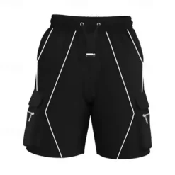 New OUKU Men's Cargo Shorts Shorts Summer Shorts Drawstring Elastic Waist Multi Pocket Patchwork Comfort Wearable Knee Length Outdoor Sport Daily Fashion Casual Black White