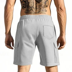 Best OUKU Men's Cargo Shorts Shorts Summer Shorts Drawstring Elastic Waist Multi Pocket Plain Comfort Wearable Knee Length Outdoor Sport Daily Fashion Casual Black Red
