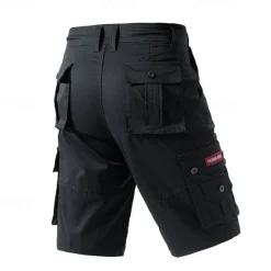Sale OUKU Men's Cargo Shorts Shorts Summer Shorts Multi Pocket Flap Pocket Plain Comfort Wearable Knee Length Outdoor Sport Daily Fashion Casual Black Navy Blue