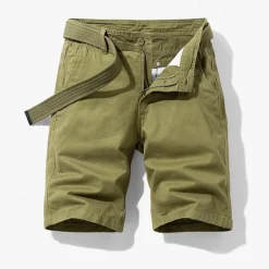 Discount OUKU Men's Cargo Shorts Shorts Summer Shorts Work Shorts Golf Shorts Multi Pocket Button-Down Flap Pocket Plain Comfort Wearable Knee Length Outdoor Sport Daily Fashion Casual Black Blue