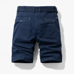 Discount OUKU Men's Cargo Shorts Shorts Summer Shorts Work Shorts Golf Shorts Multi Pocket Button-Down Flap Pocket Plain Comfort Wearable Knee Length Outdoor Sport Daily Fashion Casual Black Blue