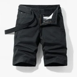 Discount OUKU Men's Cargo Shorts Shorts Summer Shorts Work Shorts Golf Shorts Multi Pocket Button-Down Flap Pocket Plain Comfort Wearable Knee Length Outdoor Sport Daily Fashion Casual Black Blue