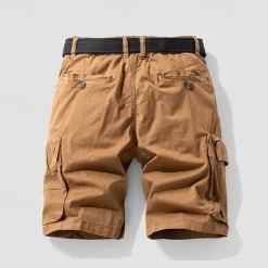 New OUKU Men's Cargo Shorts Shorts Summer Shorts Drawstring Elastic Waist Multi Pocket Plain Comfort Wearable Knee Length Outdoor Sport Daily Fashion Casual Black Khaki