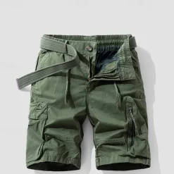 New OUKU Men's Cargo Shorts Shorts Summer Shorts Drawstring Elastic Waist Multi Pocket Plain Comfort Wearable Knee Length Outdoor Sport Daily Fashion Casual Black Khaki