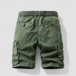New OUKU Men's Cargo Shorts Shorts Summer Shorts Drawstring Elastic Waist Multi Pocket Plain Comfort Wearable Knee Length Outdoor Sport Daily Fashion Casual Black Khaki