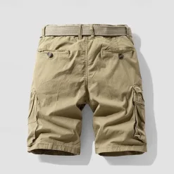 New OUKU Men's Cargo Shorts Shorts Summer Shorts Drawstring Elastic Waist Multi Pocket Plain Comfort Wearable Knee Length Outdoor Sport Daily Fashion Casual Black Khaki
