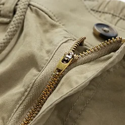 New OUKU Men's Cargo Shorts Shorts Summer Shorts Drawstring Elastic Waist Multi Pocket Plain Comfort Wearable Knee Length Outdoor Sport Daily Fashion Casual Black Khaki