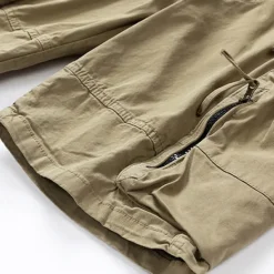 New OUKU Men's Cargo Shorts Shorts Summer Shorts Drawstring Elastic Waist Multi Pocket Plain Comfort Wearable Knee Length Outdoor Sport Daily Fashion Casual Black Khaki
