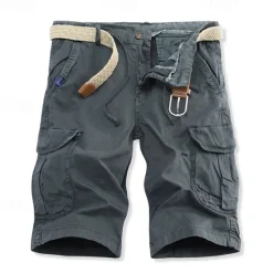 Clearance OUKU Men's Cargo Shorts Shorts Work Shorts Buttons Multi Pocket Plain Wearable Short Outdoor Daily Going out Fashion Classic Black Army Green