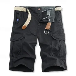 Clearance OUKU Men's Cargo Shorts Shorts Work Shorts Buttons Multi Pocket Plain Wearable Short Outdoor Daily Going out Fashion Classic Black Army Green