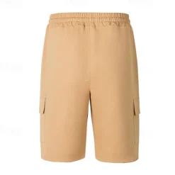 Outlet OUKU Men's Cargo Shorts Shorts Summer Shorts Drawstring Elastic Waist Multi Pocket Plain Comfort Wearable Knee Length Outdoor Sport Daily Fashion Casual Black Yellow