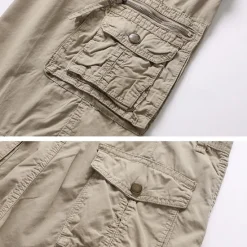 Sale OUKU Men's Cargo Shorts Shorts Summer Shorts Multi Pocket Flap Pocket Plain Comfort Wearable Knee Length Outdoor Sport Daily Fashion Casual Black Khaki
