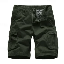 Best OUKU Men's Cargo Shorts Shorts Buttons Multi Pocket Plain Wearable Short Outdoor Daily Going out Fashion Classic Black Army Green