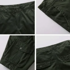 Best OUKU Men's Cargo Shorts Shorts Buttons Multi Pocket Plain Wearable Short Outdoor Daily Going out Fashion Classic Black Army Green