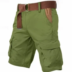 Best OUKU Men's Cargo Shorts Shorts Buttons Multi Pocket Plain Wearable Short Outdoor Daily Camping & Hiking Fashion Classic Army Green Green