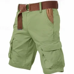 Best OUKU Men's Cargo Shorts Shorts Buttons Multi Pocket Plain Wearable Short Outdoor Daily Camping & Hiking Fashion Classic Army Green Green