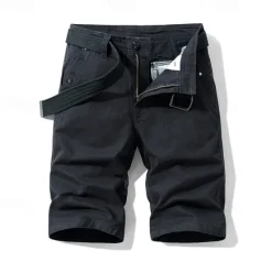 Best OUKU Men's Cargo Shorts Shorts Dress Shorts Summer Shorts Golf Shorts Zipper Multi Pocket Button-Down Plain Comfort Wearable Knee Length Outdoor Sport Daily Fashion Casual Black Blue