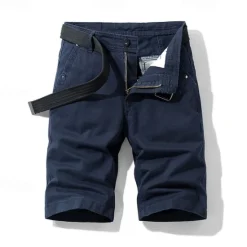 Best OUKU Men's Cargo Shorts Shorts Dress Shorts Summer Shorts Golf Shorts Zipper Multi Pocket Button-Down Plain Comfort Wearable Knee Length Outdoor Sport Daily Fashion Casual Black Blue