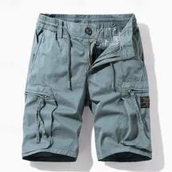 OUKU Men's Cargo Shorts Shorts Summer Shorts Drawstring Elastic Waist Zipper Pocket Plain Comfort Wearable Knee Length Outdoor Sport Daily Fashion Casual Black Royal Blue