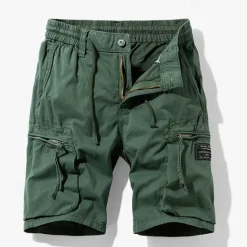 OUKU Men's Cargo Shorts Shorts Summer Shorts Drawstring Elastic Waist Zipper Pocket Plain Comfort Wearable Knee Length Outdoor Sport Daily Fashion Casual Black Royal Blue