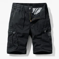 OUKU Men's Cargo Shorts Shorts Summer Shorts Drawstring Elastic Waist Zipper Pocket Plain Comfort Wearable Knee Length Outdoor Sport Daily Fashion Casual Black Royal Blue
