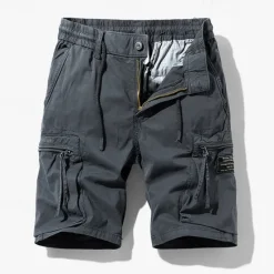 OUKU Men's Cargo Shorts Shorts Summer Shorts Drawstring Elastic Waist Zipper Pocket Plain Comfort Wearable Knee Length Outdoor Sport Daily Fashion Casual Black Royal Blue