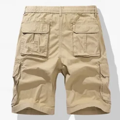New OUKU Men's Cargo Shorts Shorts Drawstring Elastic Waist Multi Pocket Plain Comfort Knee Length Outdoor Daily Going out Fashion Streetwear Black Green Micro-elastic