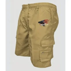 Clearance OUKU Men's Cargo Shorts Shorts Summer Shorts Drawstring Elastic Waist Multi Pocket Eagle National Flag Comfort Wearable Knee Length Outdoor Sport Daily Fashion Casual Black Navy Blue