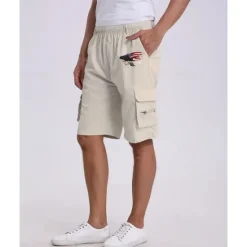 Clearance OUKU Men's Cargo Shorts Shorts Summer Shorts Drawstring Elastic Waist Multi Pocket Eagle National Flag Comfort Wearable Knee Length Outdoor Sport Daily Fashion Casual Black Navy Blue